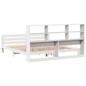 Berkfield Bed Frame without Mattress White 180x200 cm Super King Solid Wood Pine