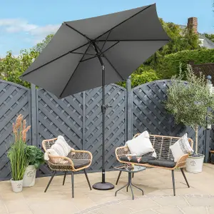 2.7m Crank and Tilt Parasol - Grey