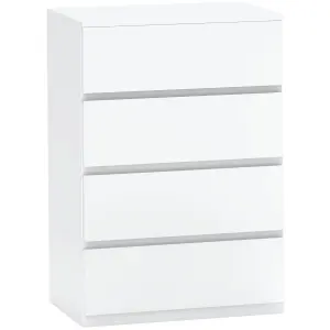 HOMCOM Bedroom Chest of Drawers, 4 Drawers Dresser, Drawer Unit, White