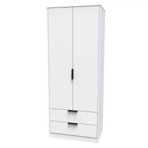 Madrid 2 Door 2 Drawer Wardrobe in White Matt (Ready Assembled)