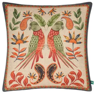 Akamba Akamba Parrot Duo Cream Square Throw Cushion Covers