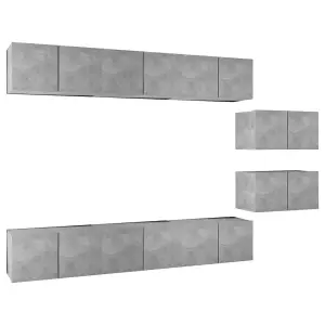 Berkfield TV Cabinets 8 pcs Concrete Grey Engineered Wood