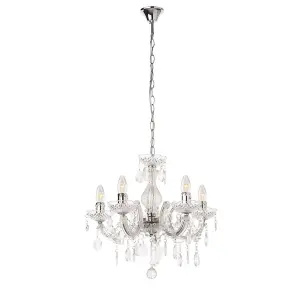 Litecraft Marie Therese Chrome 5 Light Chandelier