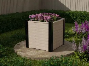 RusticRidge wooden planter, 900x900x900