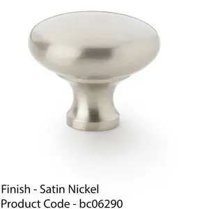 Victorian Round Door Knob - Satin Nickel 38mm - Kitchen Cabinet Pull Handle