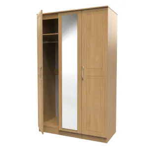 Stafford Triple Mirror Wardrobe in Modern Oak (Ready Assembled)