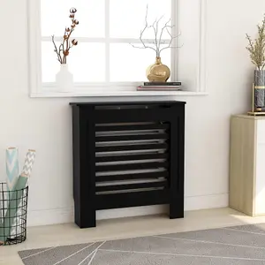 Berkfield MDF Radiator Cover Black 78 cm