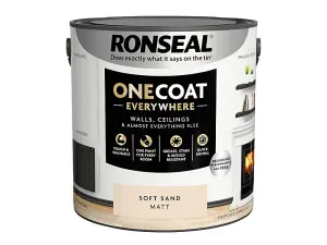 Ronseal One Coat Evrywhere Matt Paint 2.5L  Soft Sand