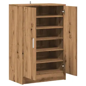 Berkfield Shoe Cabinet Artisan Oak 60x35x92 cm Engineered Wood