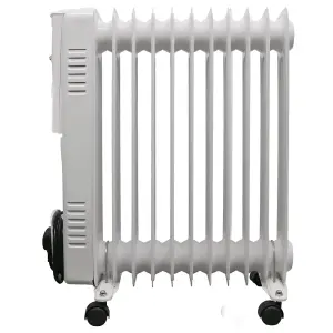 Right Radiators Oil Filled Radiator 11 Fin 2500W Electric Portable Heater Thermostat White