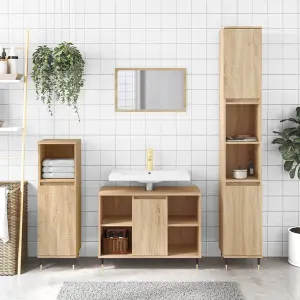 Berkfield Bathroom Cabinet Sonoma Oak 80x33x60 cm Engineered Wood