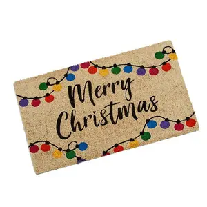 Merry Christmas Natural Coir Door Mat