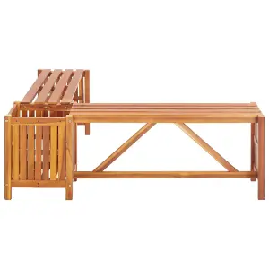 Berkfield Garden Corner Bench with Planter 117x117x40cm Solid Acacia Wood