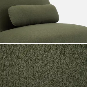 sweeek. Textured terry swivel armchair Spino Khaki 85x85x75 cm