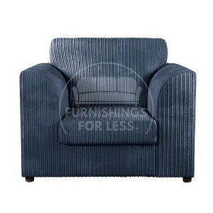 Luxor Jumbo Cord Navy Blue Fabric Armchair