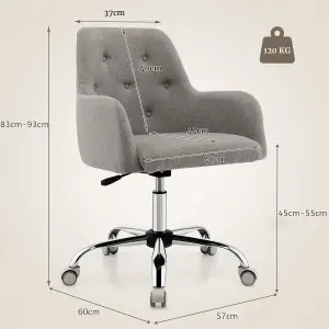 Costway Height Adjustable Office Desk Chair 360 Degree Swivel Task Chair Rolling Accent Chair