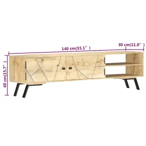 Berkfield TV Cabinet 140x30x40 cm Solid Mango Wood