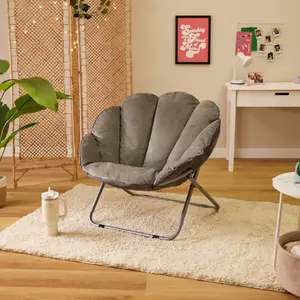 icon Toro Velvet Accent Chair Grey Folding Chair