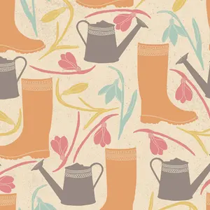 QuoteMyWall Gardeners Wellies & Flowers Vinyl Sticker Wrap For Furniture & Kitchen Worktops