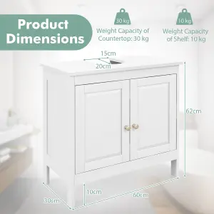 COSTWAY Bathroom Under Sink Cabinet Freestanding Vanity Cabinet without Basin