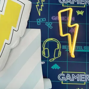 Gamer Navy/Neon Yellow Children's Wallpaper