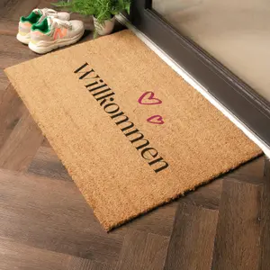 Willkommen Hearts Doormat (90 x 60cm)