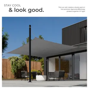 Shade Sail - rectangular with UV protection 50+, water-repellent, grey - 360 x 360 cm