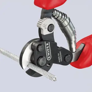 Draper KNIPEX 95 62 160 SB Wire Rope Cutter also for high-strength wire rope with multi-component grips burnished, 160mm 04598