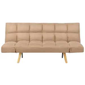 Beliani Retro Sofa Bed INGARO Light Brown