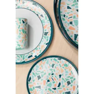 Interiors by Premier Assorted Terrazzo Tray, Versatile Round Tray, Minimalist Snack Tray, Lightweight And Compact Outdoor Tray,