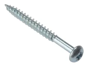 Forgefix General Purpose Pozi Screws with Round Head - Zinc Plated, 1 Inch, 200 Count Box