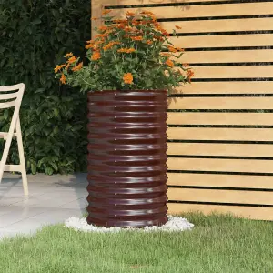 Berkfield Garden Planter Powder-coated Steel 40x40x68 cm Brown