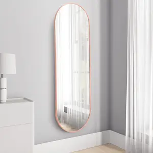 Rose Gold Oval Wall Framed Mirror Full Length Mirror Dressing Mirror 40 x 150 cm