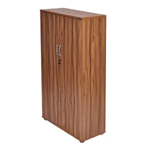 Nautilus Designs 2 Door Storage Cupboard 3 Shelf Walnut Effect (H)1600mm (W)800mm