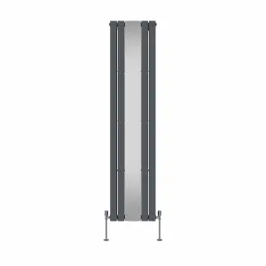 Right Radiators Vertical Radiator Double Flat Panel Central Heating Radiator with Mirror Anthracite 1800 x 417mm