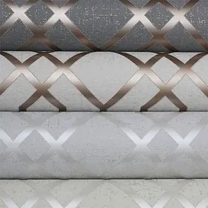 Quartz Trellis Geometric Wallpaper Silver and Grey Fine Decor FD42304