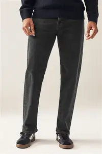 Mens Next Black Straight Fit Classic Stretch Jeans - Black