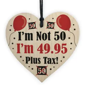 Funny 50th Birthday Gifts For Men Women Wooden Heart Joke 50th Birthday Decoration