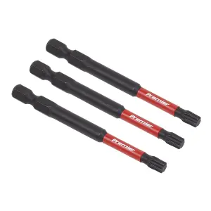 Sealey TRX Star T27 Impact Power Tool Bits 75mm 3 Pieces Professional AK8269