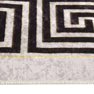 Rug Washable 120x180 cm Light Beige Anti Slip