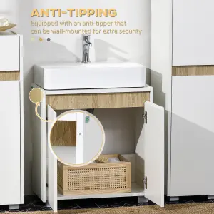 kleankin Modern Bathroom Sink Cabinet, Floor Standing Under Sink Cabinet White