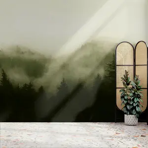 Art For the Home Misty Landscape Green Print To Order Fixed Size Mural