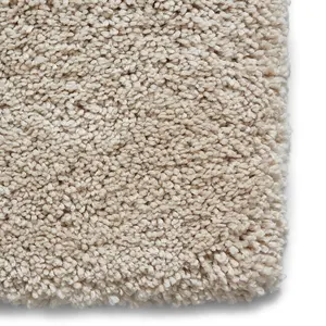 Cream Plain Shaggy Easy to Clean Modern Polypropylene Rug for Living Room Bedroom and Dining Room-120cm X 170cm