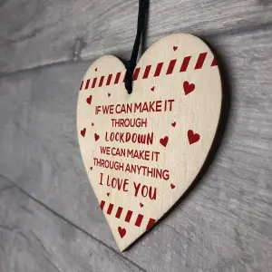 Red Ocean Funny Post Lockdown Anniversary Gifts Wooden Heart Gift For Boyfriend Husband Anniversary Gifts For Him