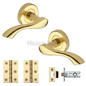 Algarve Door Handle Kit Polished Brass