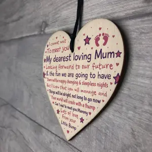 Red Ocean Mummy Mum To Be Pregnancy Congratulations Gift From Bump Baby Shower Gift Wooden Heart