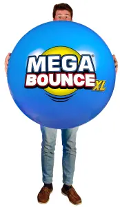 Wicked Mega Bounce XL Blue.  Huge inflatable bounce ball with a 2.5m circumference. Foot pump included