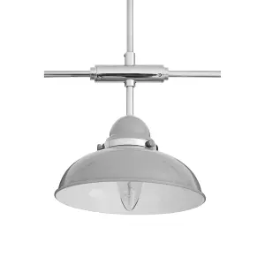 Interiors by Premier Jasper 3 Shades Light Grey And Chrome Pendant Light