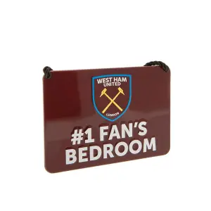 West Ham United FC 1 Fans Bedroom Door Sign Maroon (One Size)