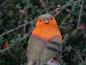 Robin Redbreast Perched On Stones Resin Bird Set Highly Detailed Garden Ornaments Christmas Decoration